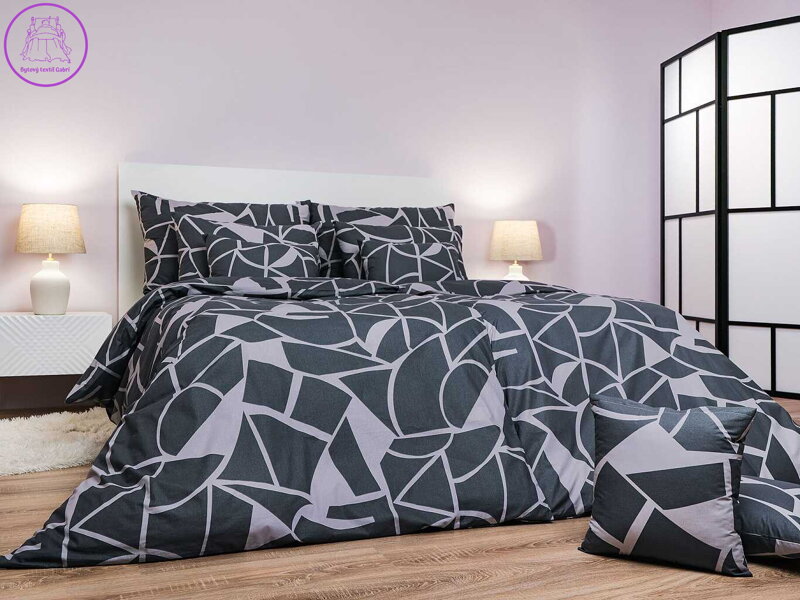 Dadka Povlečení bavlna Julius tmavě šedý 140x200, 70x90 cm