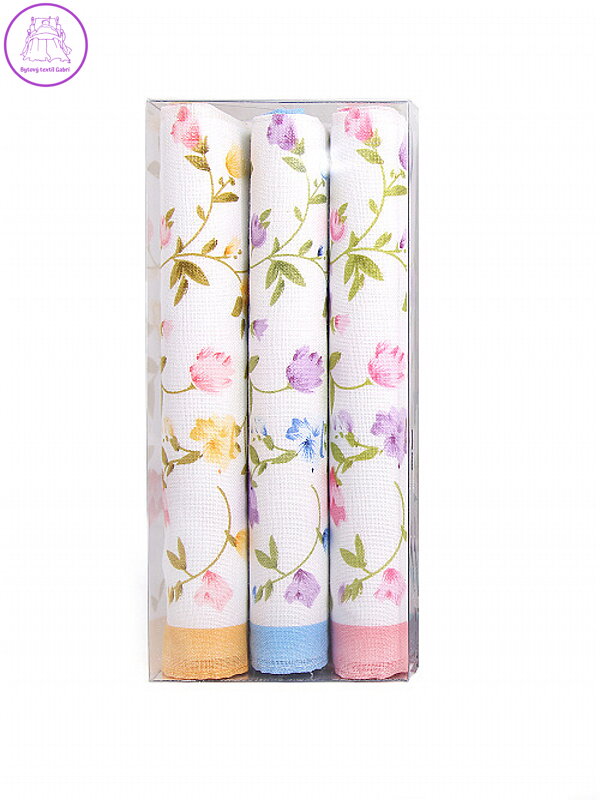 ETEX s.r.o. Dámské kapesníky L04 dárková krabička - 3ks