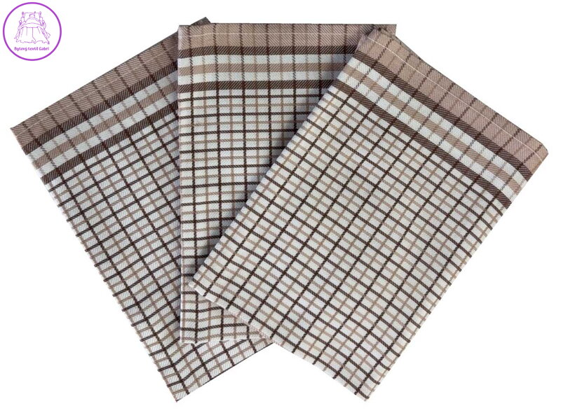 Svitap Utěrka Bambus 50x70 cm Kostka malá hnědá 3 ks