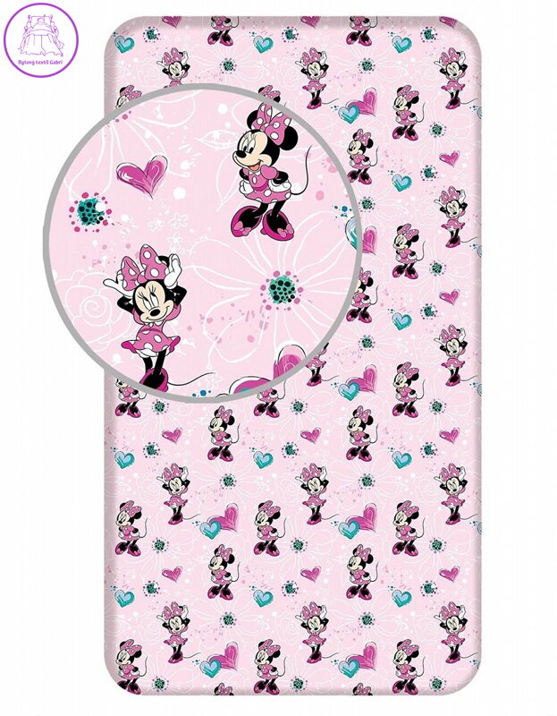 Jerry Fabrics Prostěradlo Minnie Flowers 02 90x200x25 cm