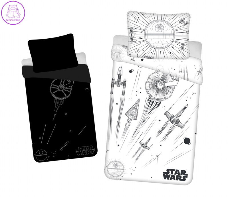 Jerry Fabrics Povlečení Star Wars Death Star svítící efekt 140x200, 70x90 cm