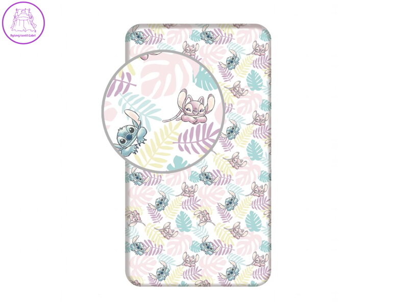 Jerry Fabrics Prostěradlo Lilo and Stitch Leaves 90x200x25 cm