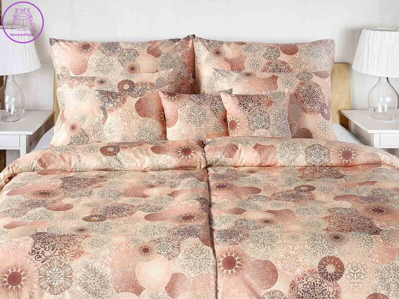 Dadka Povlečení satén GEON Mandaly hnědé 140x200, 70x90 cm