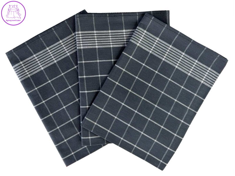 Svitap Utěrka Pozitiv Egyptská bavlna 50x70 cm tmavě šedá/bílá 3 ks