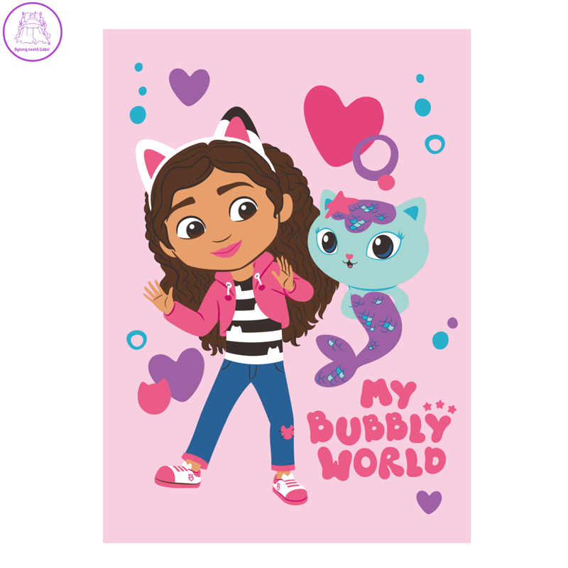 Jerry Fabrics Dětská fleecová deka Gabbys Dollhouse Bubbly World 100x150 cm