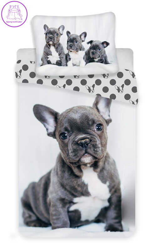 Jerry Fabrics Povlečení fototisk Bulldog 140x200, 70x90 cm