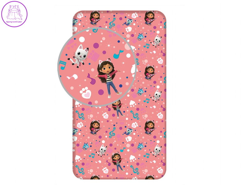 Jerry Fabrics Prostěradlo Gabbys Dollhouse 90x200x25 cm