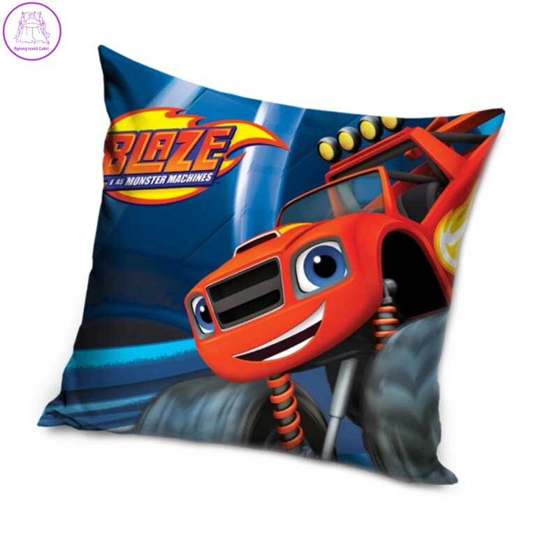 Carbotex Polštářek Plamínek a Čtyřkoláci Rudý Monster Truck 40x40 cm