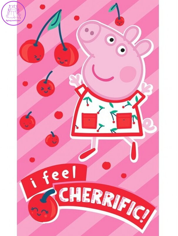Carbotex Dětský ručník Prasátko Pepina Jako třešnička 30x50 cm