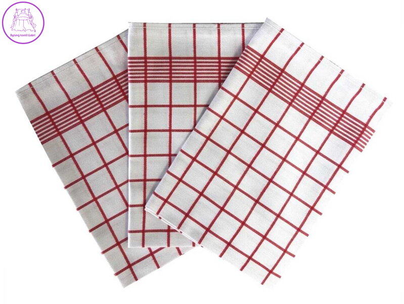 Svitap Utěrka Negativ Egyptská bavlna 50x70 cm bílá/vínová 50x70 cm 3 ks