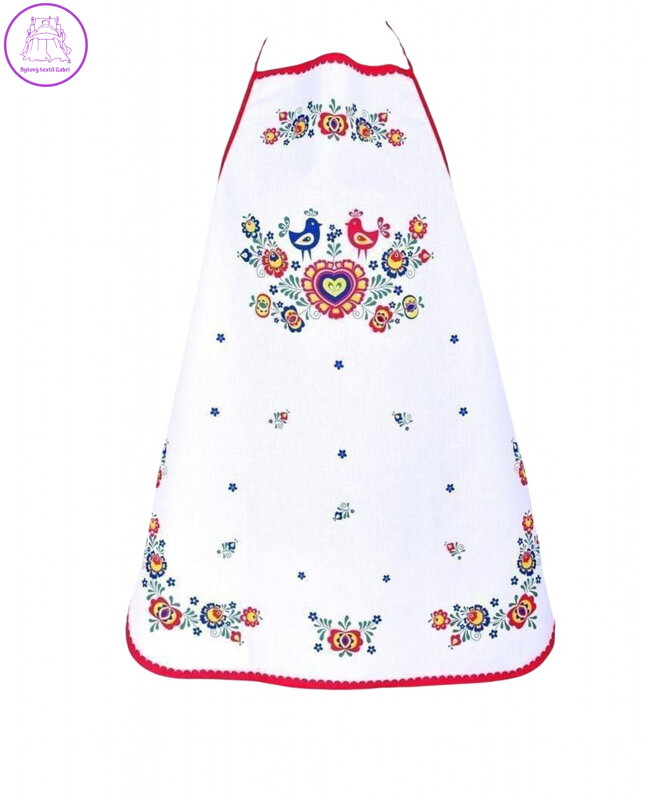 Forbyt Kuchyňská zástěra Folklor červená 64x76 cm