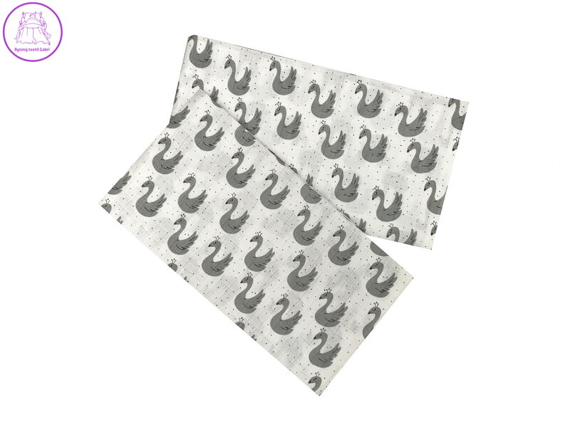 PREM INTERNACIONAL Látková plena 70x70 cm Šedé labutě (balení 5 ks)