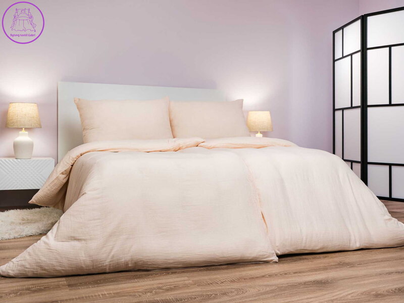 Dadka Povlečení mušelín Krémové 140x200, 70x90 cm