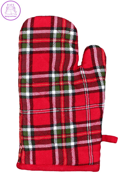 Forbyt Vánoční kuchyňská chňapka 1 ks Kostka červená 20491 18x28 cm