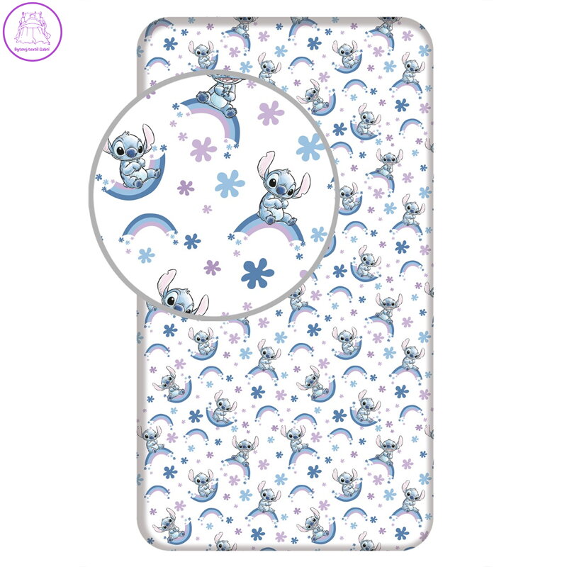 Jerry Fabrics Prostěradlo Lilo and Stitch Rainbow 90x200x25 cm