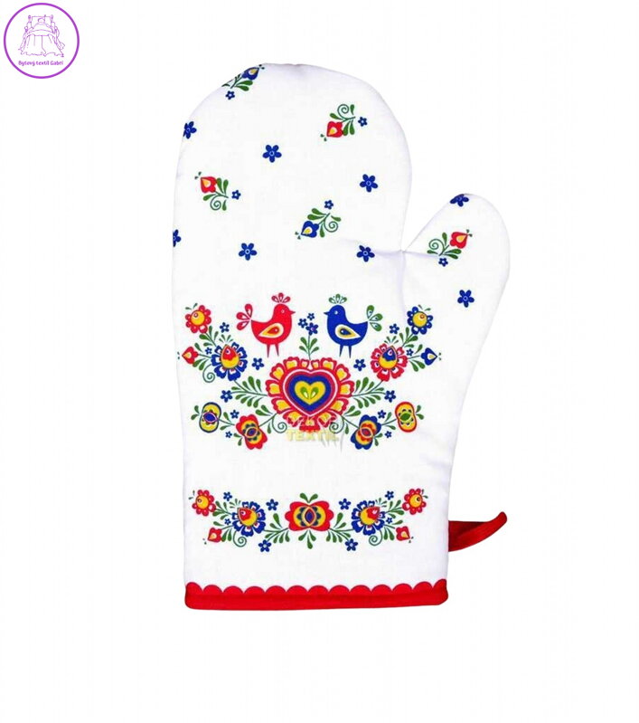 Forbyt Kuchyňská chňapka Folklor červená 1 ks 18x28 cm