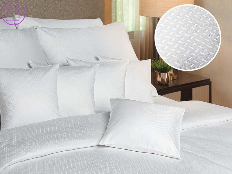 Dadka Povlečení damašek Kávové zrno bílé 140x200, 70x90 cm