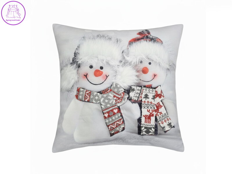 Forbyt Vánoční povlak Dva sněhuláci 3D CYHA7370MW 40x40 cm