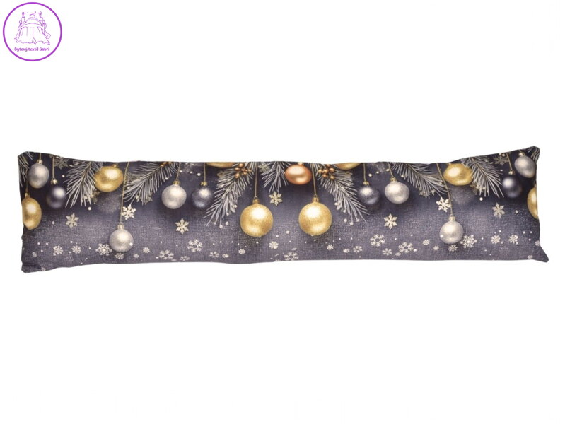 Forbyt Vánoční svítící dekorace okenní polštář Jehličí a baňky CYH5918C 20x85 cm