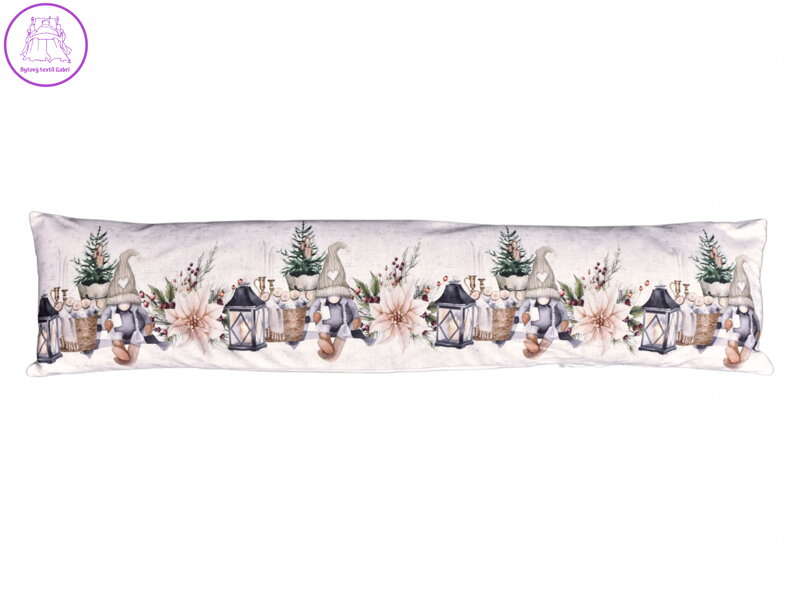 Vánoční svítící dekorace okenní polštář Skrítek s lucernou CYH6060C 20x85 cm