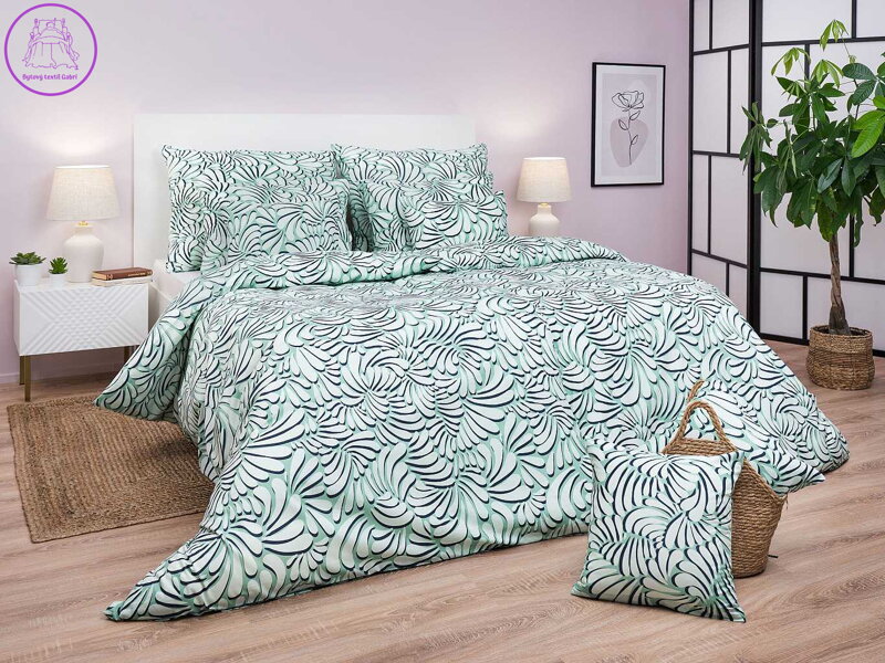 Povlečení bavlna Iluze 2 mentol 140x200, 70x90 cm