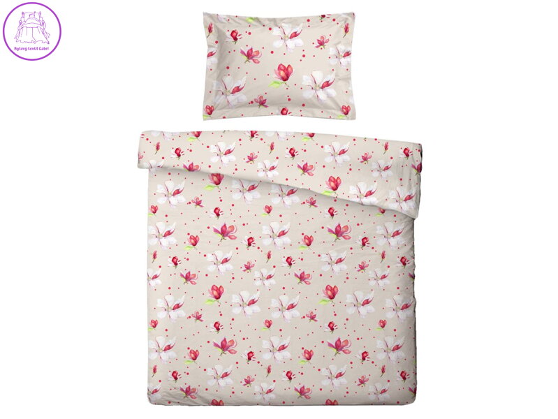 Povlečení mikroflanel Magnolie 140x200, 70x90 cm