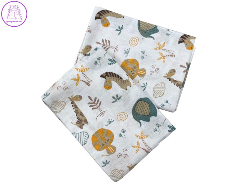 PREM INTERNACIONAL Tetra osuška  90x100 cm Africká zvířata (balení 1 ks)