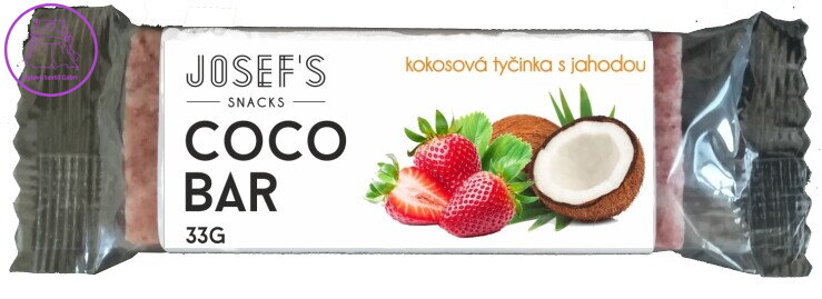 Josef´s snacks Kokosová tyčinka s lyofilizovanou jahodou 33 g