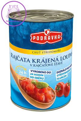 Podravka Rajčata loupaná krájená 400g