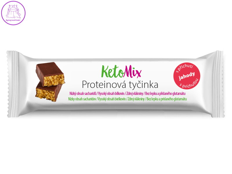 KetoMix Proteinová tyčinka s příchutí jahody 40 g