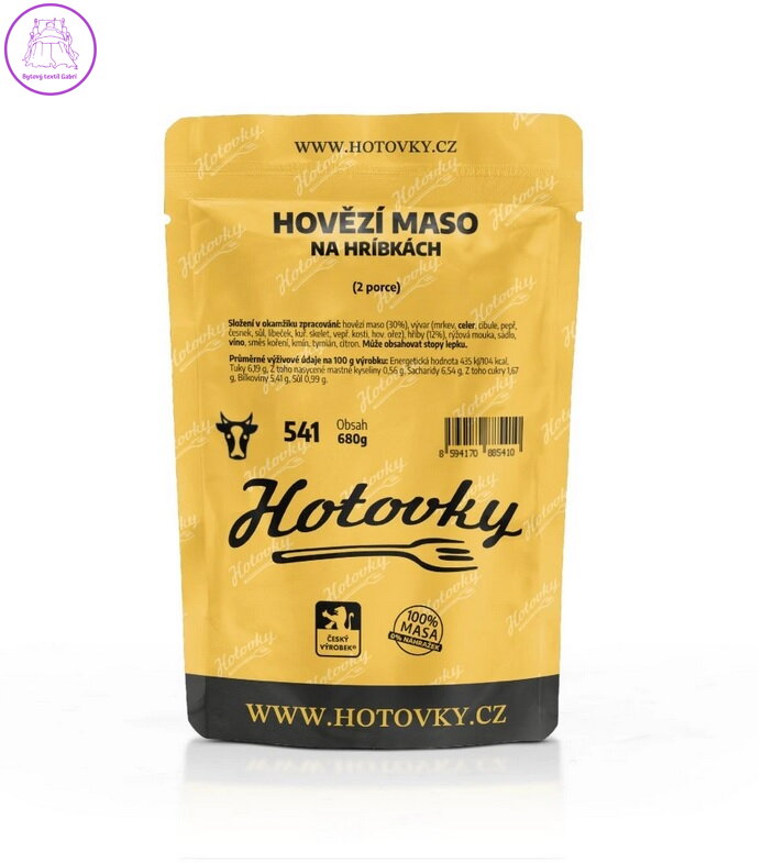 Hotovky Hovězí maso na hříbkách 680 g (2 porce)