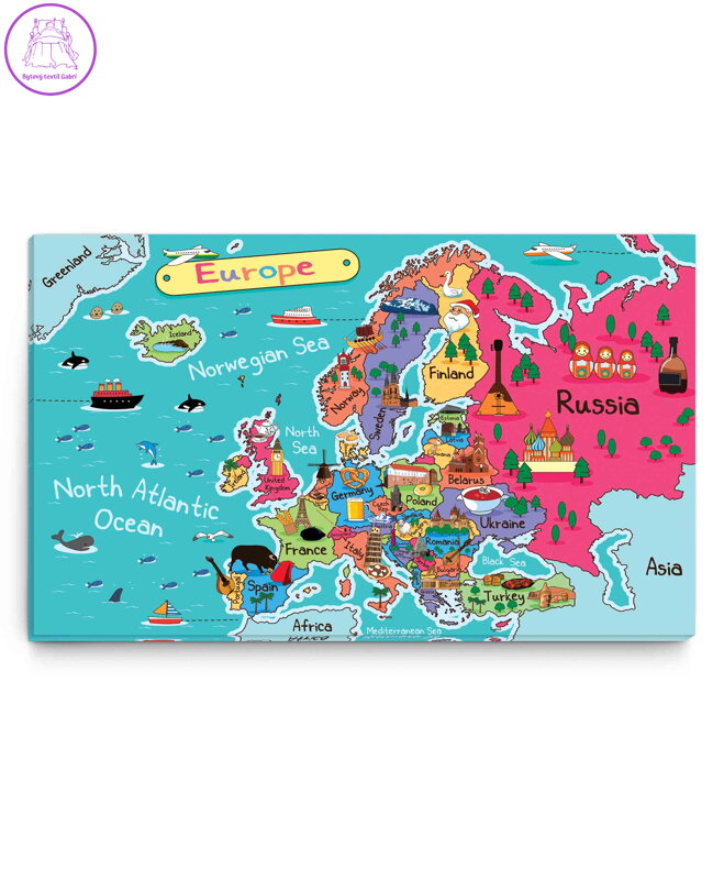 Dětský obraz Mapa Evropa