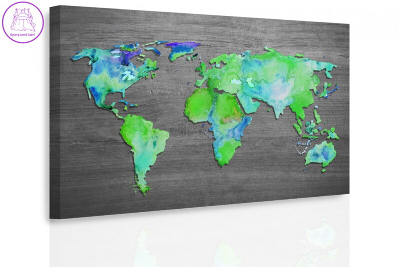 Obraz Mapa světa zelená