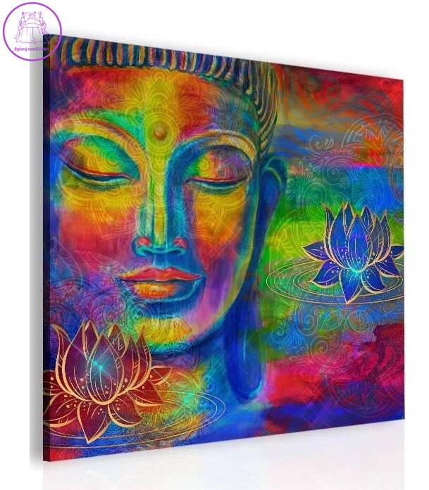 Abstraktní obraz barevný Buddha