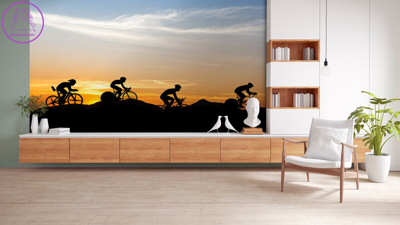 Tapeta Siluety cyklistů