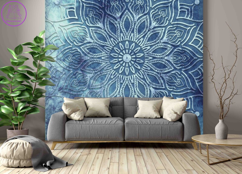 Tapeta na zeď Mandala modrá