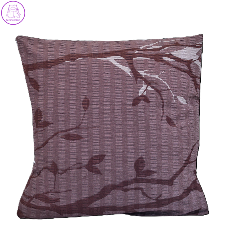 Povlak na polštář bavlněný Stanex větvičky hnědé (LS232), 40 x 40 cm, Knoflíkové