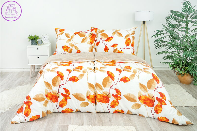 Ložní povlečení bavlněné Stanex podzim (LS239), 140 x 220 + 90 x 70, Zip