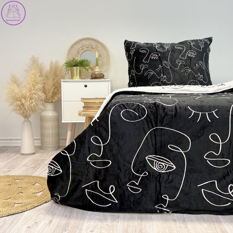 Ložní povlečení mikroflanel Face, 140 x 200 + 90 x 70, Zip