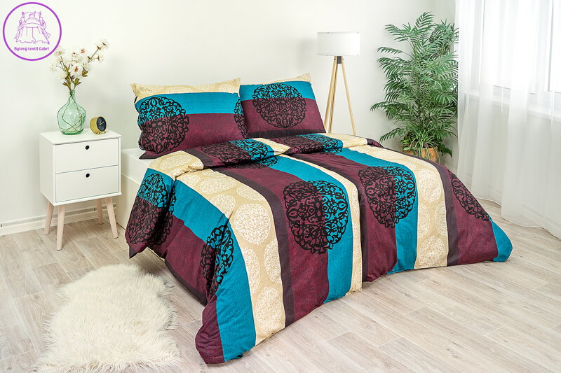 Ložní povlečení bavlněný satén Stanex Alexandra (LS125), 140 x 200 + 90 x 70, Knoflíkové