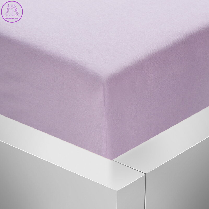 Jersey napínací prostěradlo s lycrou Stanex - světle fialové, 180 x 200