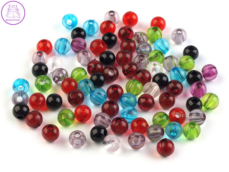 Plastové korálky Transparent Ø6 mm Plastové korálky Transparent Ø6 mm