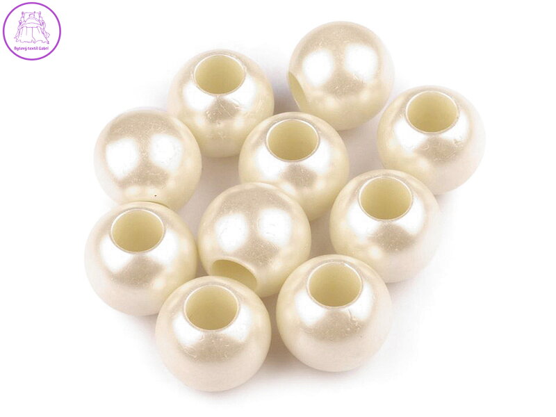 Plastové perly s velkým průvlekem / plavkové 11x15 mm