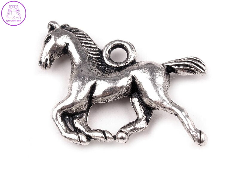 Přívěsek kovový kůň 15x18 mm
