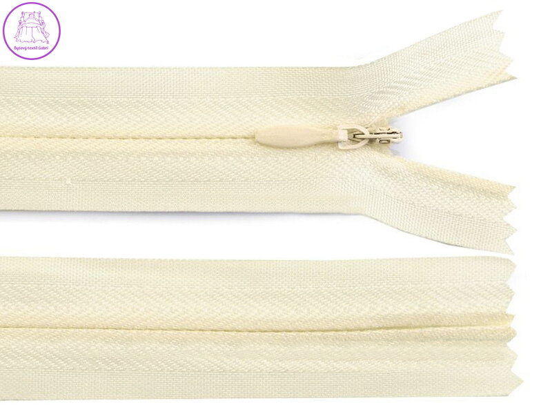 Zip skrytý nedělitelný 3 mm délka 60 cm Zip skrytý nedělitelný 3 mm délka 60 cm