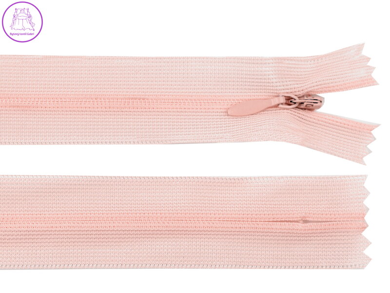 Spirálový zip skrytý šíře 3 mm délka 60 cm dederon Spirálový zip skrytý šíře 3 mm délka 60 cm dederon