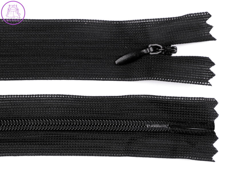 Spirálový zip skrytý šíře 3 mm délka 65 cm dederon Spirálový zip skrytý šíře 3 mm délka 65 cm dederon