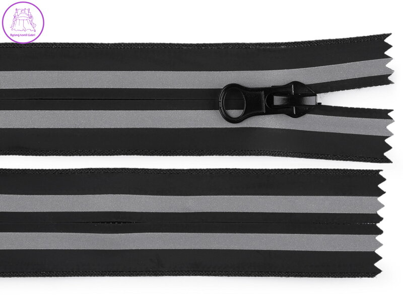 Voděodolný zip No 7 délka 18 cm, 20 cm spirálový reflexní Voděodolný zip No 7 délka 18 cm, 20 cm spirálový reflexní