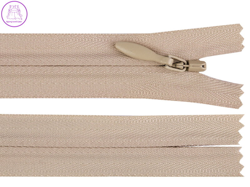 Spirálový zip skrytý YKK No 3 délka 60 cm