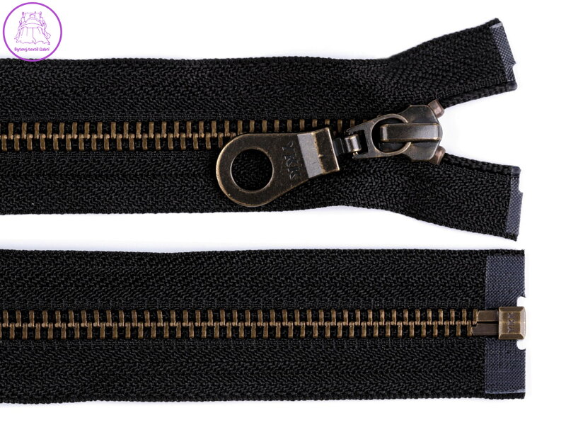 Staromosazný zip YKK No 5 délka 80 cm bundový Staromosazný zip YKK No 5 délka 80 cm bundový